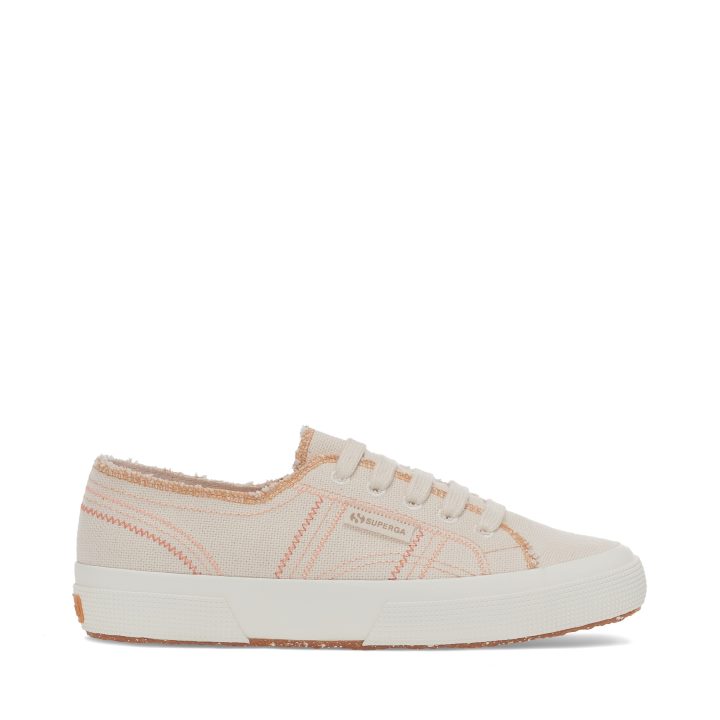 Superga 2750 Coutures Organiques Beige Brut-orange Abricot