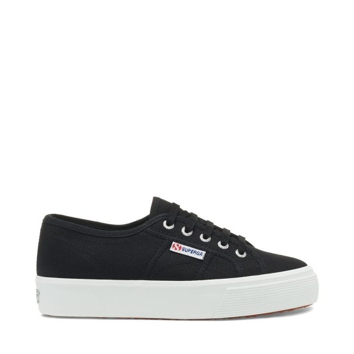 Superga 2730 Mid Platform Noir-f Blanc