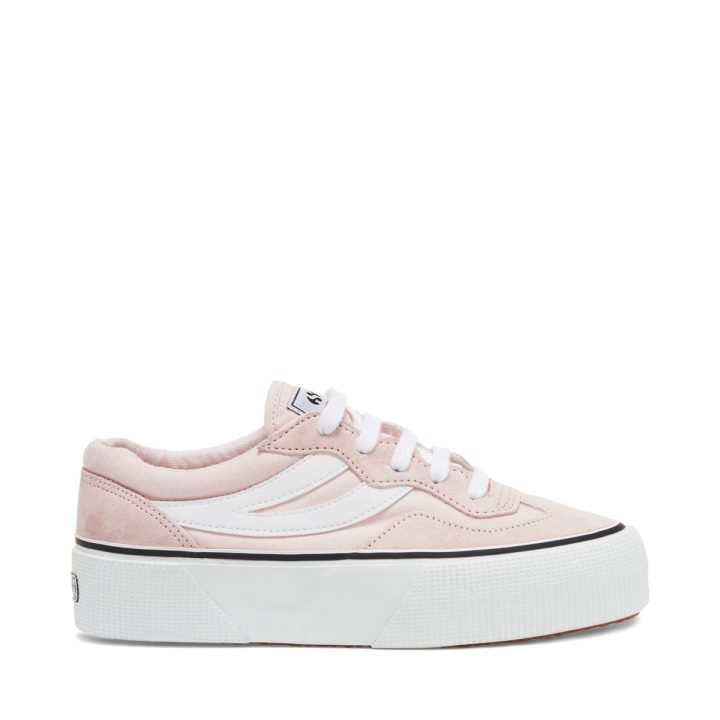 Superga 3041 Revolley Color Block Plateforme Blanc Rosé