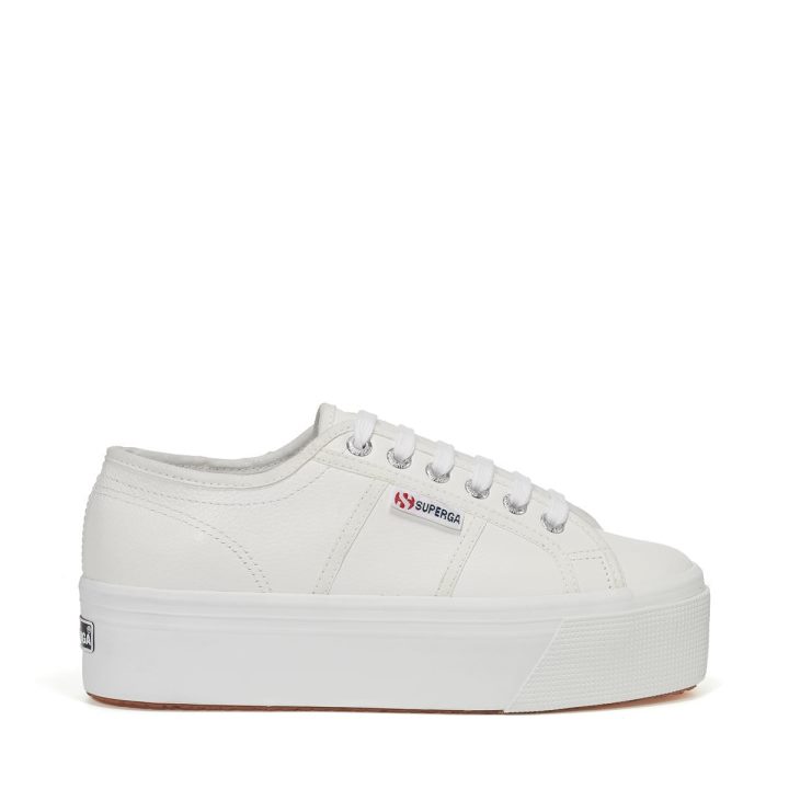Superga 2790 Cuir Martelé Blanc