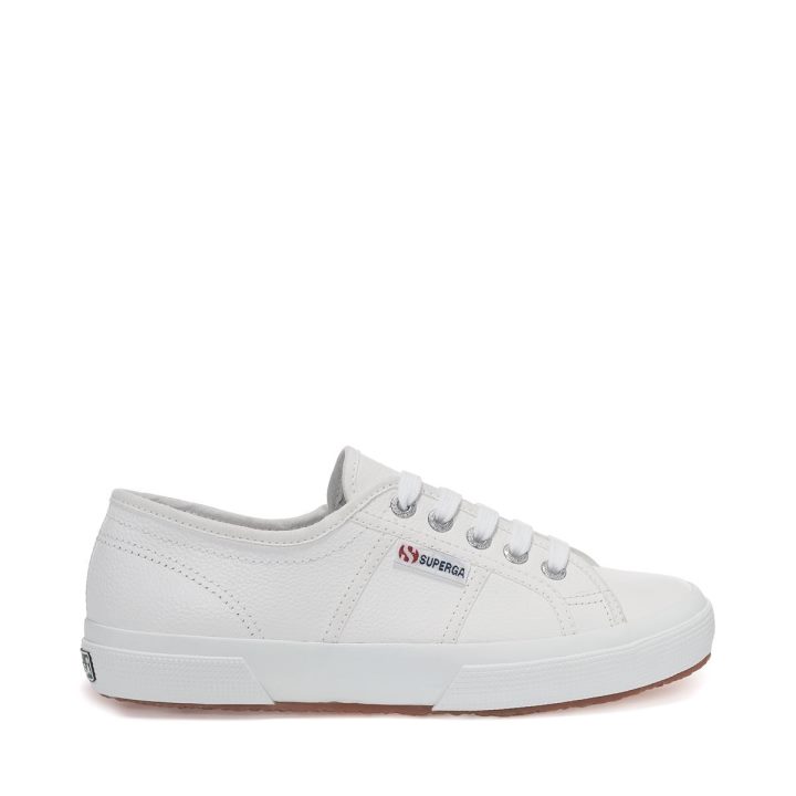 Superga 2750 Cuir Martelé Blanc