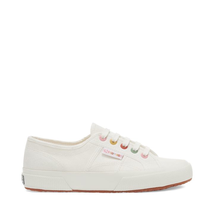 Superga 2750 Détails Arc-en-ciel œillets Blancs-groovy