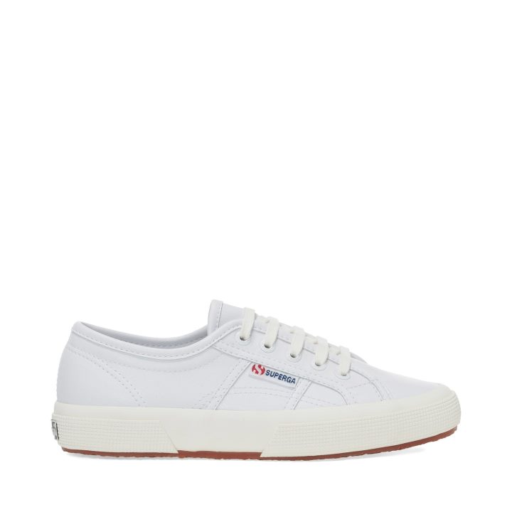 Superga 2750 Simili Cuir Vegan Blanc-blanc