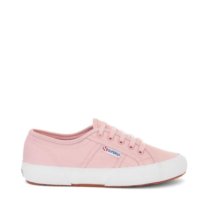 Superga 2750 Simili Cuir Vegan Rose Blanc