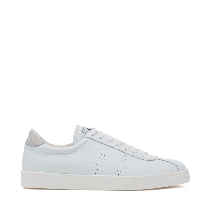 Superga 2843 Club S Confort Cuir Blanc-gris Colomba