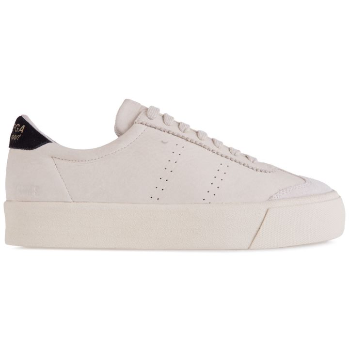 Casquette Superga 2902 Club 3 Suède Martelé Beige Gesso-noir