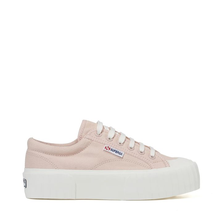 Superga 2631 Plate-forme à Rayures Peau Rose