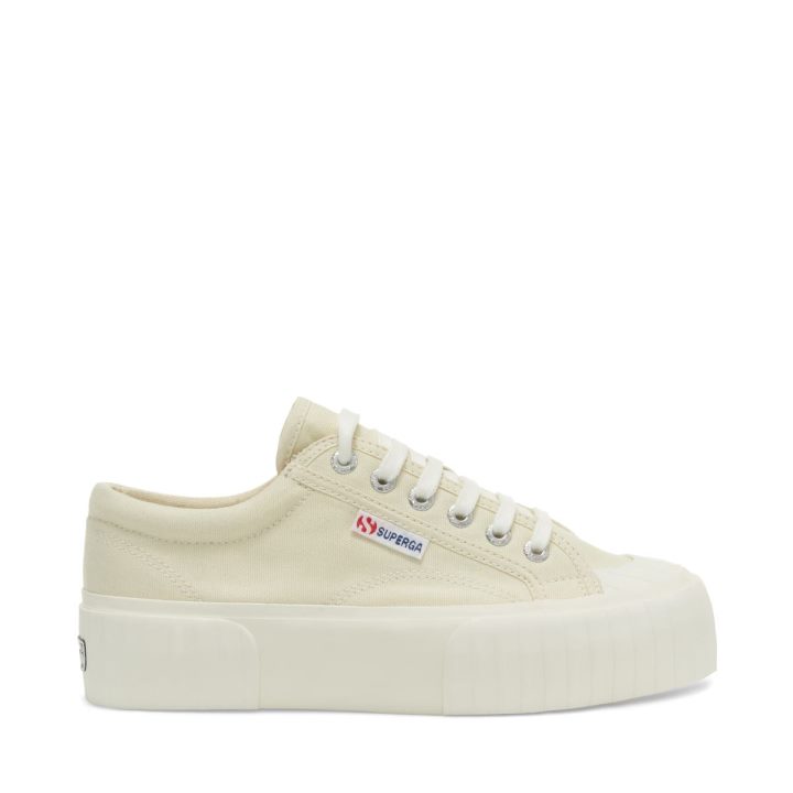 Superga 2631 Stripe Platform Beige Lt Coquille D'oeuf