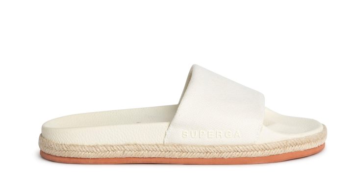 Superga 1908 Slides Toile Bio Corde Betterave Rouge