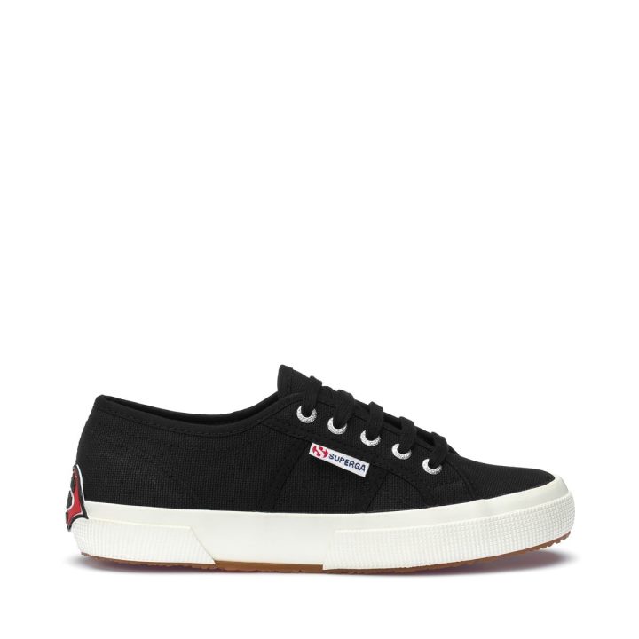 Superga 2750 Logo Multicolore Noir-lèvres Rouges-noir