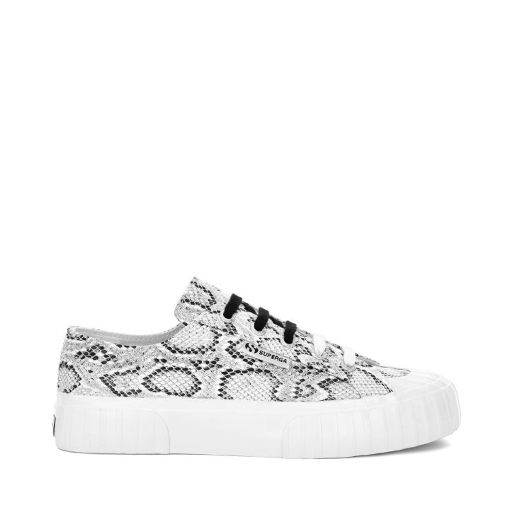 Superga 2630 Serpent Rayé Blanc Serpent Noir