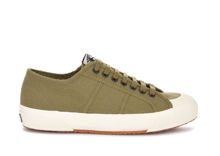 Superga 2390 Militaire 7 Oeillets Vert Tortora-blanc