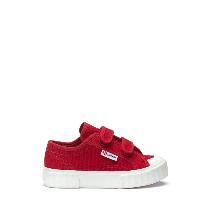 Superga 2630 Enfants Sangles à Rayures Flamme Rouge