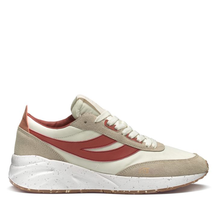 Superga 4089 Training 9ts Slim Vegan Simili Cuir Marron Rougeâtre-orange Poussiéreux-gre