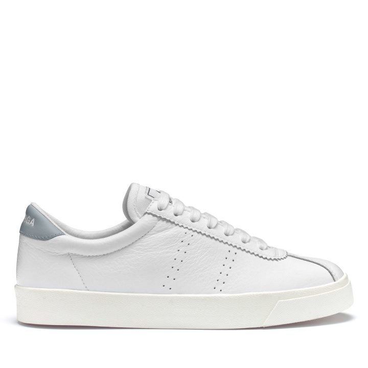 Superga 2843 Club S Confort Cuir Blanc-gris Lilla-f Avorio