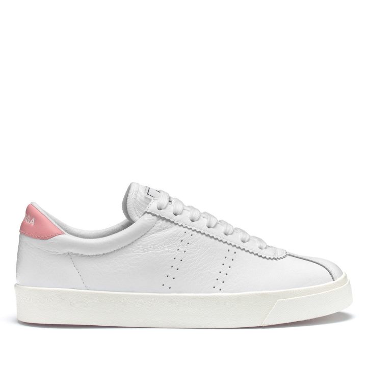 Superga 2843 Club S Confort Cuir Blanc-rose-f Avorio