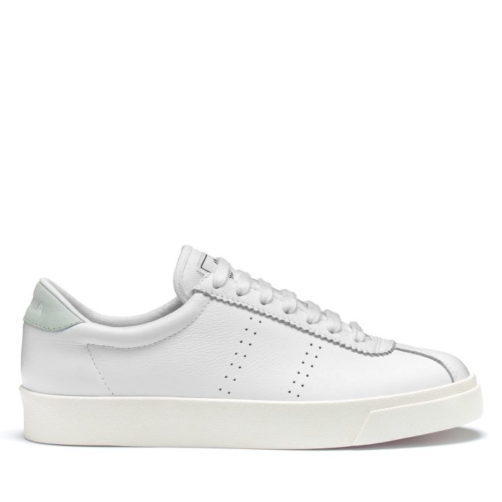 Superga 2843 Club S Confort Cuir Blanc-azur Ice-f Avorio
