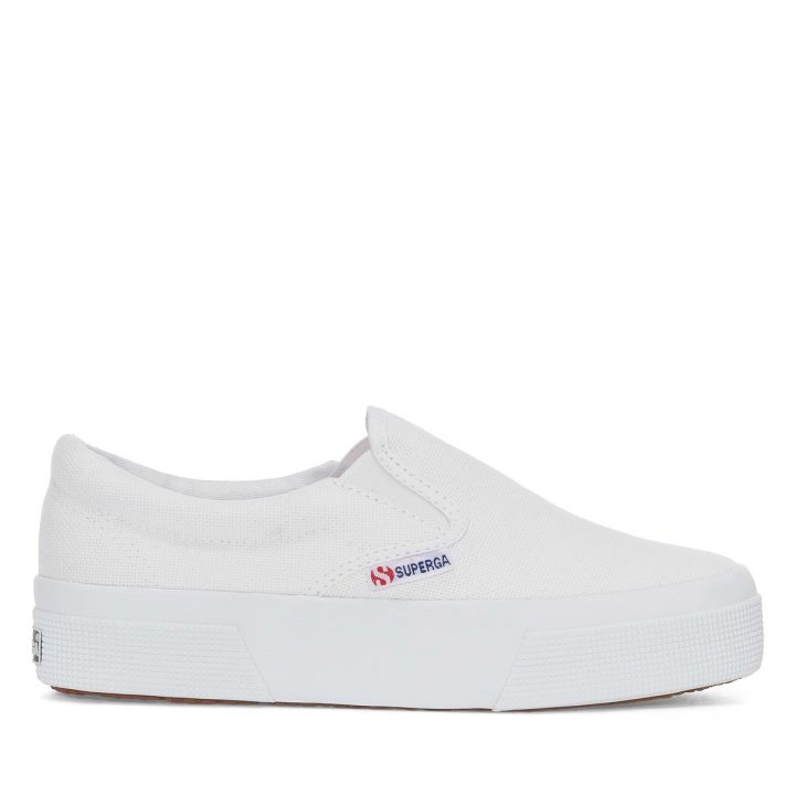 Superga 2740 Plate-forme Slip Sur Blanc