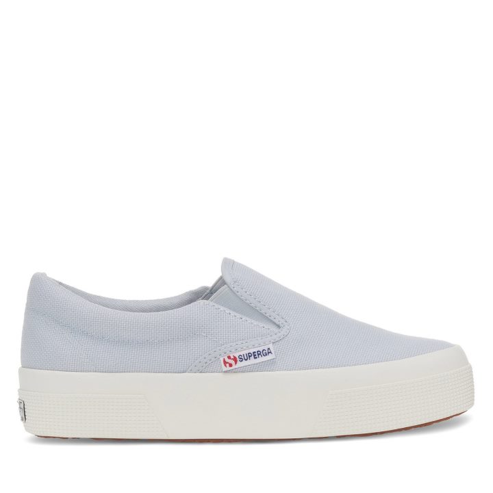 Superga 2740 Platform Slip On Grey Lilla-f Avorio
