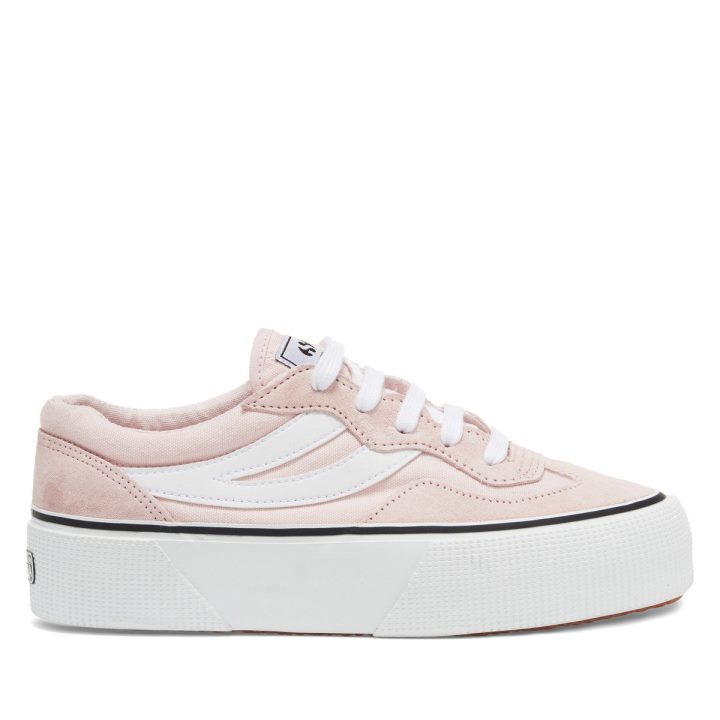 Superga 3041 Revolley Colorblock Plate-forme Rose Ish-white
