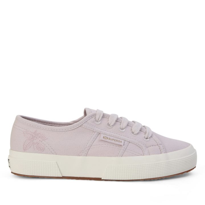 Superga 2750 Teinture Naturelle Broderie Feuilles Rose Magenta