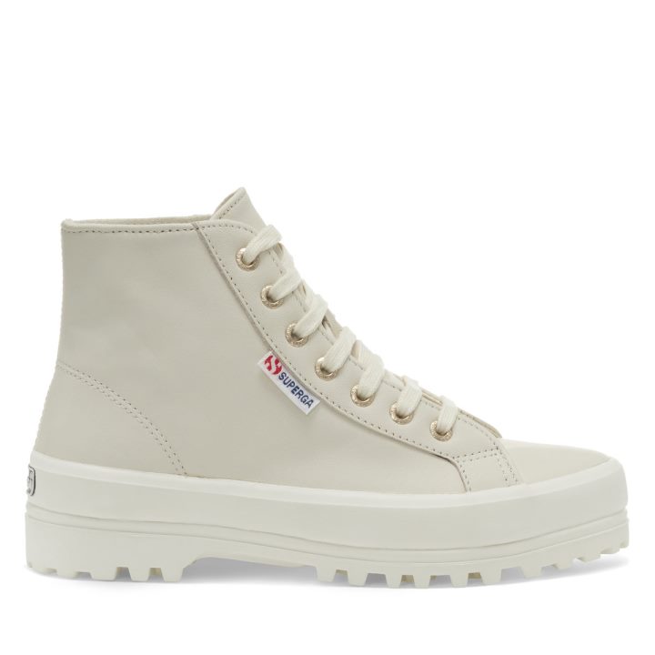 Superga 2341 Alpina Nappa Beige Lt Coquille D'oeuf-f Avorio