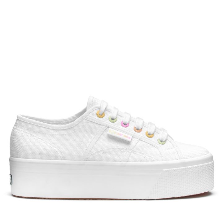 Superga 2790 Détails Arc-en-ciel Blanc-bonbon Multicolore