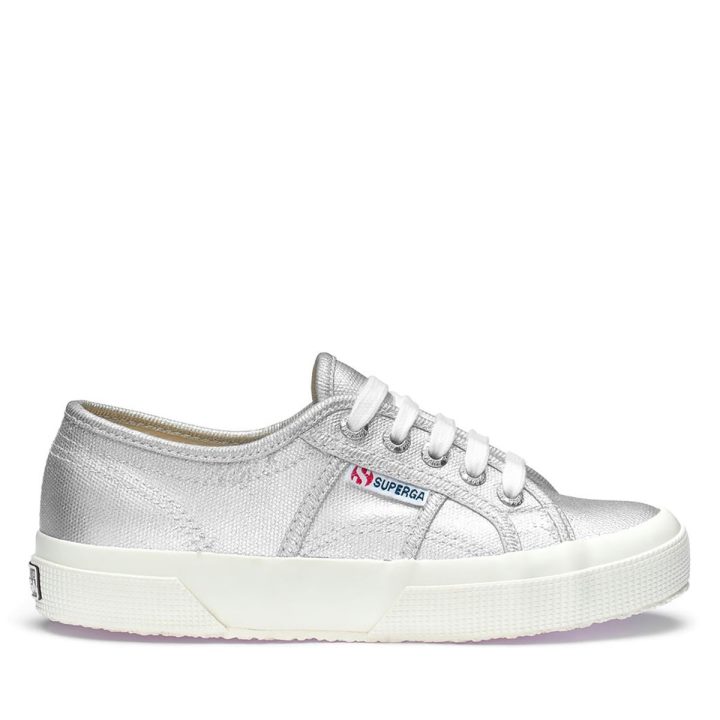 Superga 2750 Toile Métallique Gris Argent Matt-f Avorio