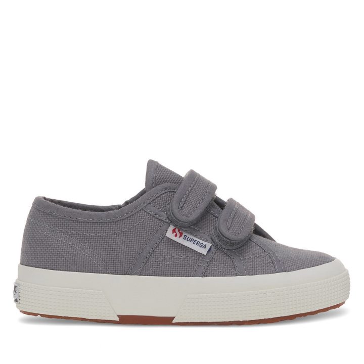 Superga 2750 Jstrap Classic Kids Gris Bleuté - F Avorio