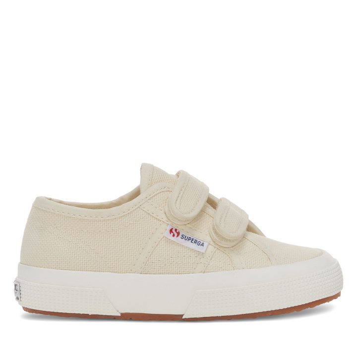 Superga 2750 Jstrap Classic Kids Beige Lt Coquille D'oeuf - F Avorio