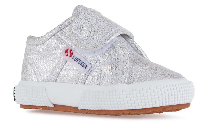 Superga 2750 Baby Strap Lame Gris Argent