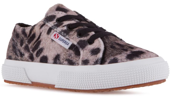 Superga 2750 Kids Print Velours Léopard Gris