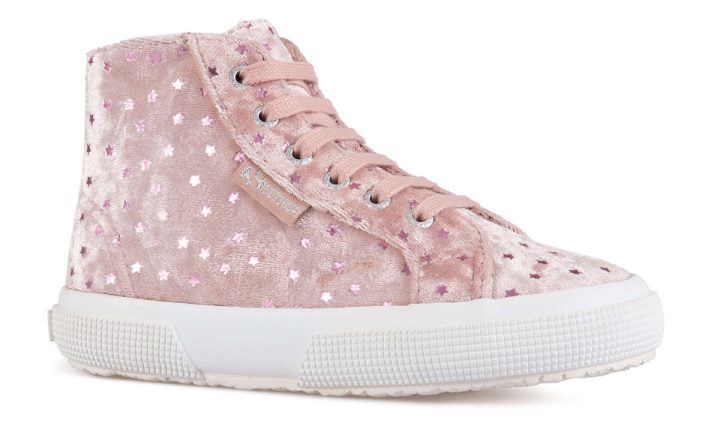Superga 2795 Kids Velvet Stars Pink Pale Lilas-rose Smoke Sta