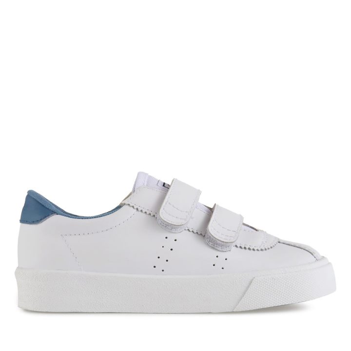 Superga 2843 Superga Sport Club S Kids Blanc-bleu Lt Cobalt