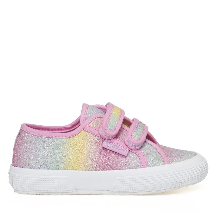 Superga 2750 Kids Irisé Micropaillettes Rose Pastel Multicolore