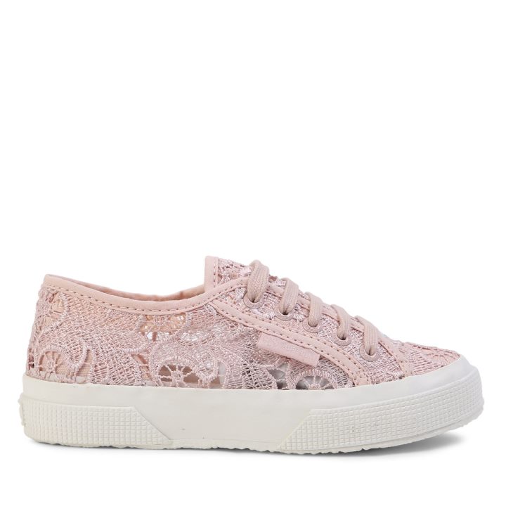 Superga 2750 Enfants Macramé Peau Rose
