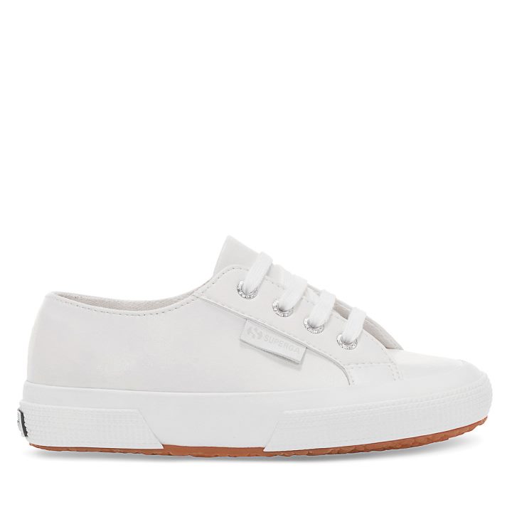 Superga 2750 Kids Simili Cuir Vegan Blanc